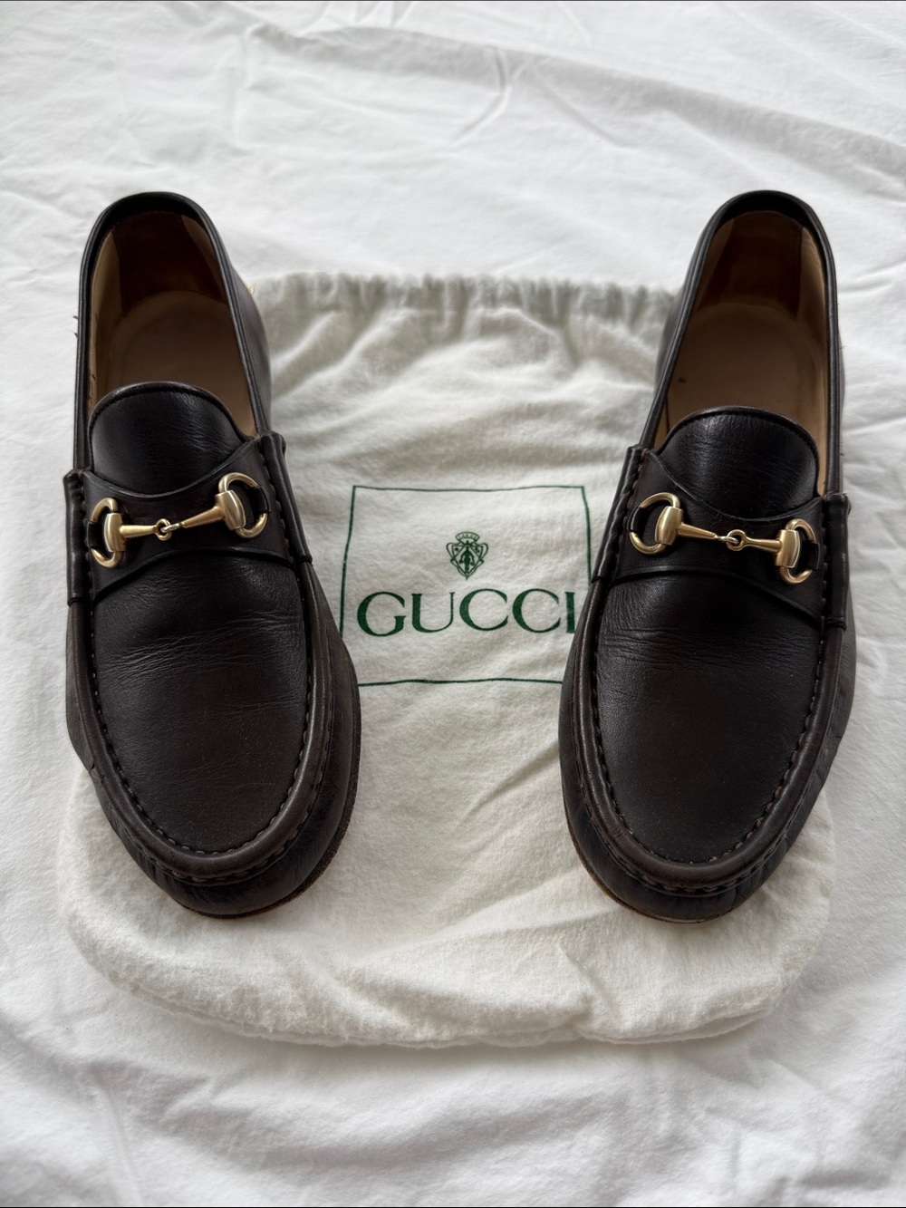 Gucci Women’s Brown Leather Horsebit Loafers